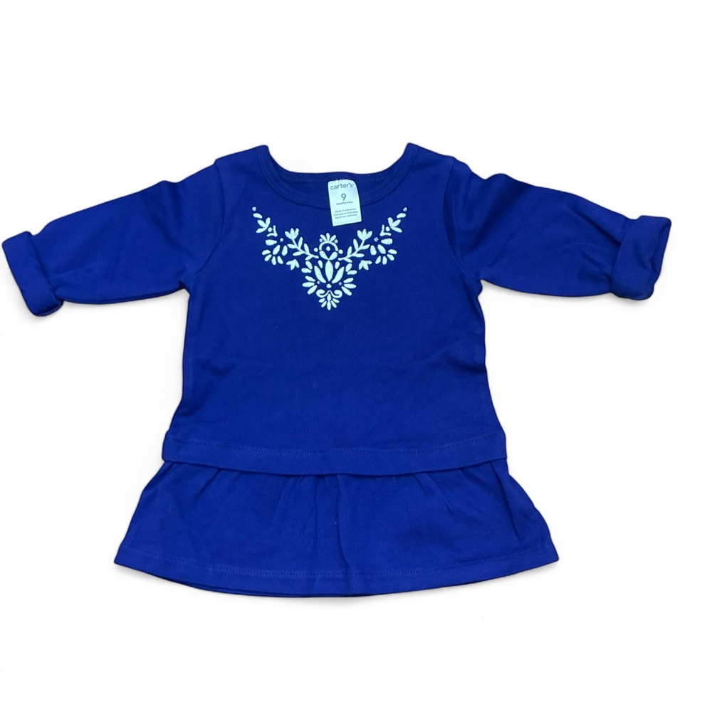 3/$8 Carter Long Sleeve Tunic Dress with Floral Embroidery